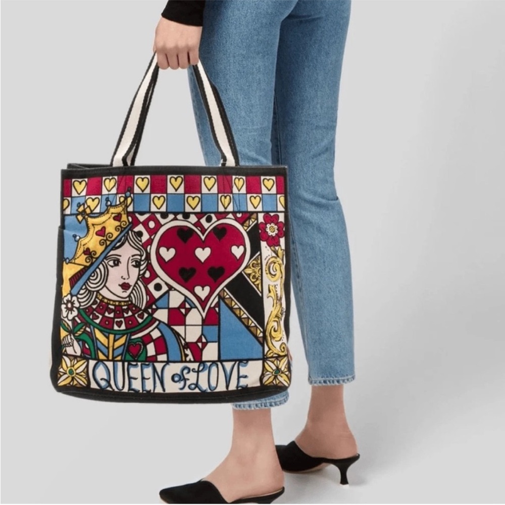 NEW NWT Brighton Queen of Hearts Canvas Tote Bag